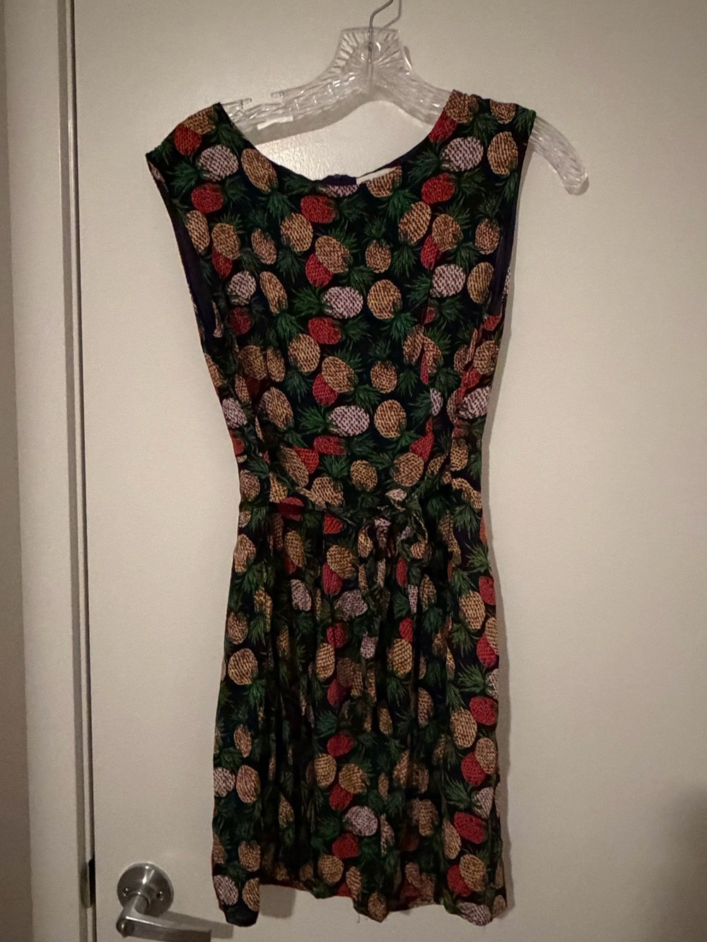 Women’s Pineapple Print Fit-and-Flare Mini Dress - Green